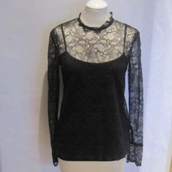 THEORY  Sheer Lace Top - Picture 4 of 8